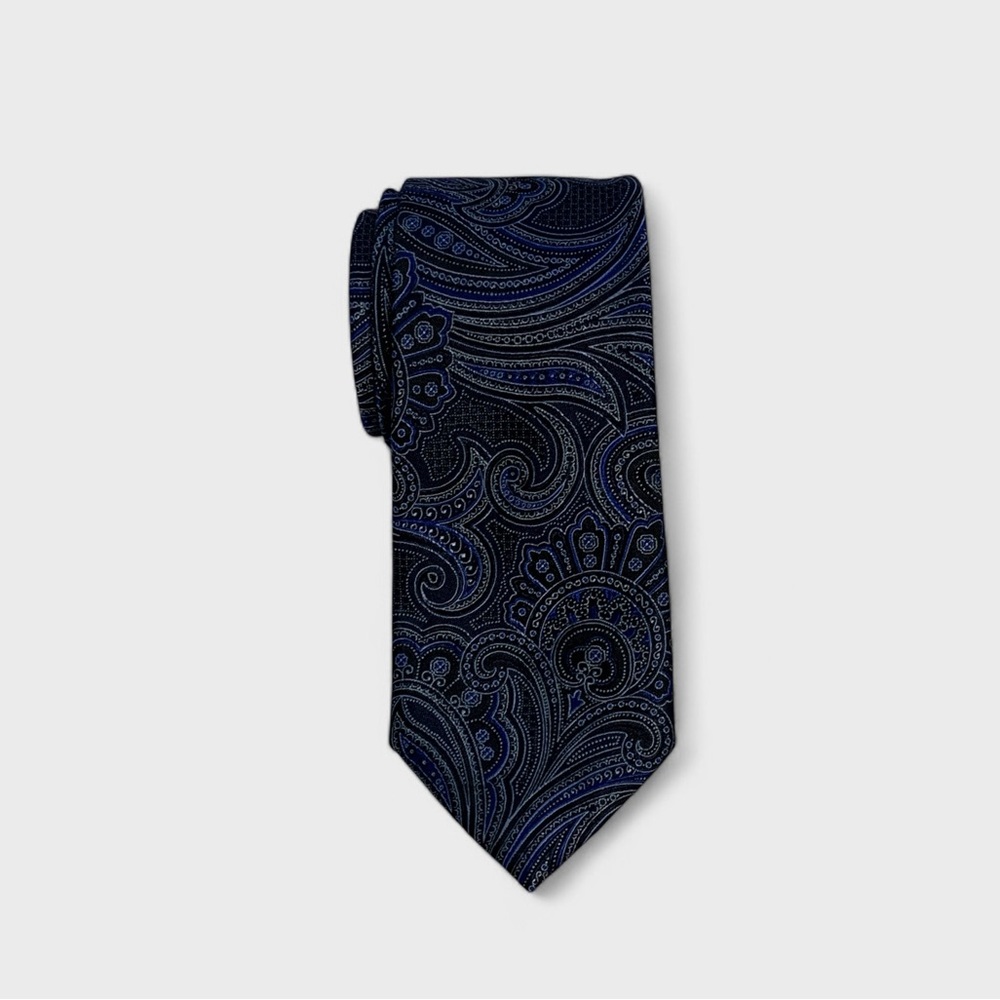 Nordstrom Paisley Silk Tie In Navy / Black